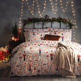 Furn. Nutcracker Christmas Duvet Cover Set White