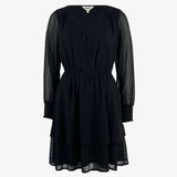 Ro&Zo Black Dobby Trim Insert Dress