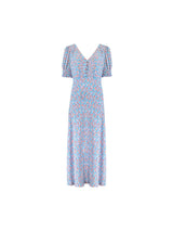 Ro&Zo Multi Ditsy Print Shirred Cuff Midi Dress