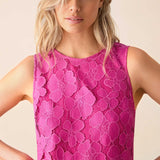 Ro&Zo Pink Lace Mini Shift Dress