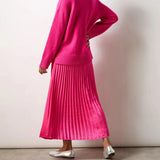 Ro&Zo Pleated Midi Skirt In Pink