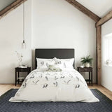 Sanderson Elysian Geese Duvet Cover Set, Silver & Chalk