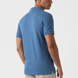 Sunspel Pique Polo Shirt Bluestone