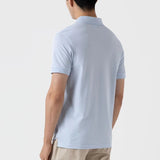 Sunspel Pique Polo Shirt Pastel Blue