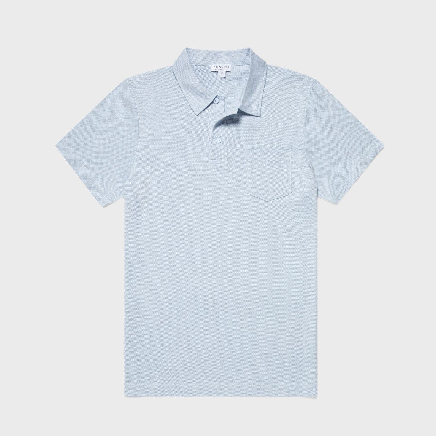 Sunspel Riviera Polo Shirt Pastel Blue