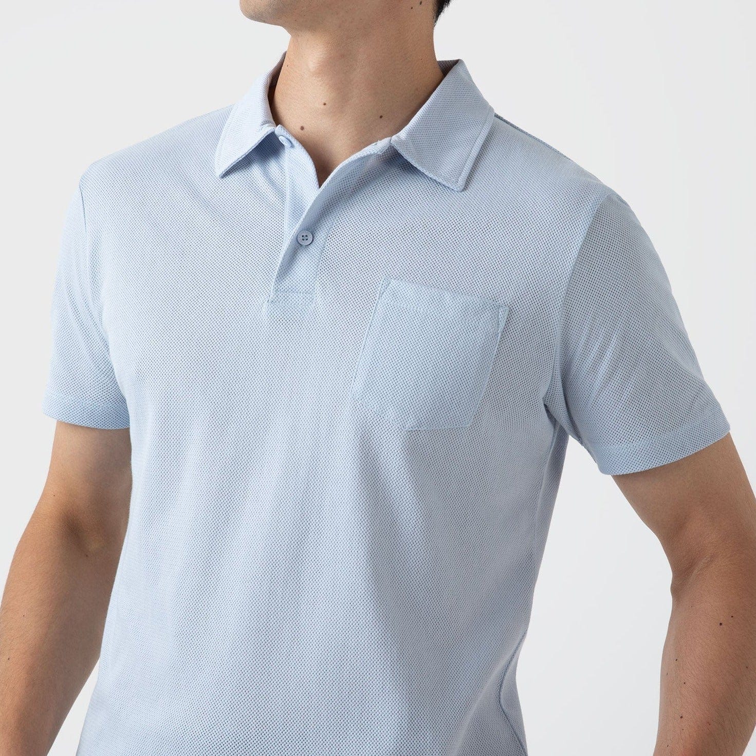 Sunspel Riviera Polo Shirt Pastel Blue