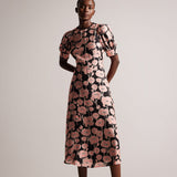 Ted Baker Astrydd Puff Sleeve Midi Tea Dress