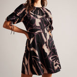 Ted Baker Gilliaa Abstract Print Mini Dress