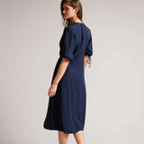 Ted Baker Jillia Asymmetric Tie Midi Dress Navy