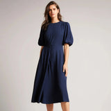 Ted Baker Jillia Asymmetric Tie Midi Dress Navy