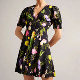 Ted Baker Opallie Mini Puff Sleeve Tea Dress