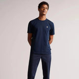 Ted Baker Oxford Crew Neck T-Shirt in Navy Blue