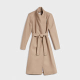 Ted Baker Rose Midi Wool Wrap Coat In Camel