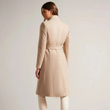 Ted Baker Rose Midi Wool Wrap Coat In Camel