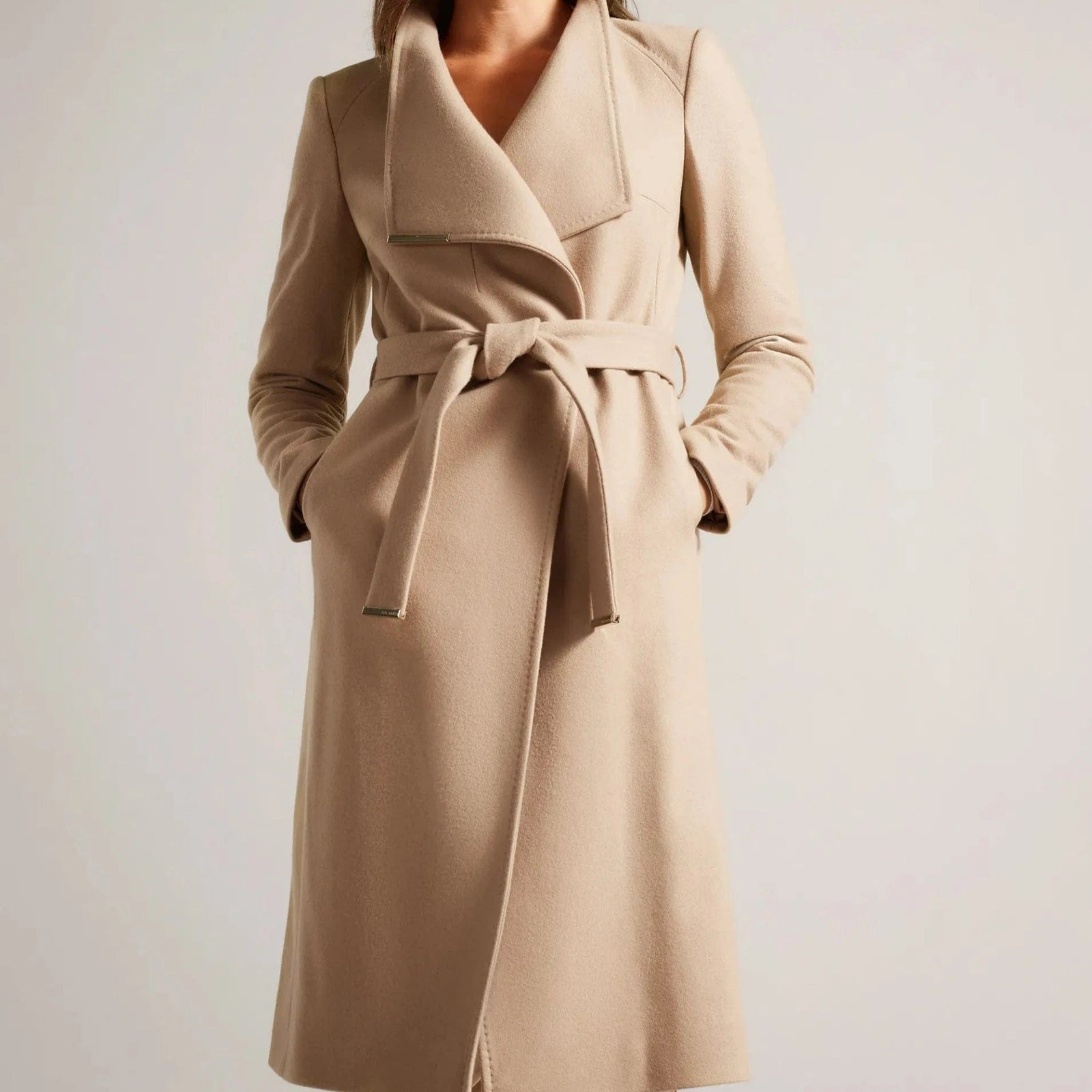 Ted baker camel wrap coat on sale