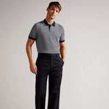 Ted Baker Taigaa Short Sleeve Regular Striped Panelled Polo Navy