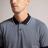 Ted Baker Taigaa Short Sleeve Regular Striped Panelled Polo Navy