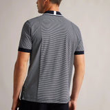 Ted Baker Taigaa Short Sleeve Regular Striped Panelled Polo Navy