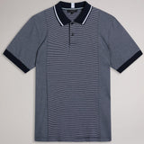 Ted Baker Taigaa Short Sleeve Regular Striped Panelled Polo Navy