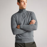 Ted Baker Tooting Merino Wool Half Zip Top Charcoal