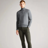 Ted Baker Tooting Merino Wool Half Zip Top Charcoal