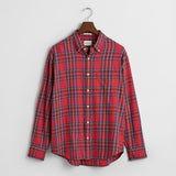 GANT Relaxed Fit Tartan Checked Shirt In Ruby Red