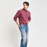 GANT Relaxed Fit Tartan Checked Shirt In Ruby Red