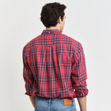 GANT Relaxed Fit Tartan Checked Shirt In Ruby Red