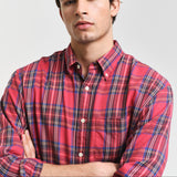 GANT Relaxed Fit Tartan Checked Shirt In Ruby Red