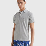 Tommy Hilfiger Plain Polo Light Grey Heather