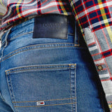 Tommy Jeans Ryan Regular Straight Jeans in Wilson Mid Blue