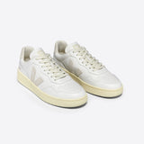 VEJA V-90 O.T Leather Trainers in White/Natural