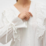 Vero Moda VMKAUSA Frill Blouse In Snow White