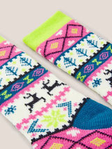 White Stuff Reindeer Fairisle Cabin Socks Pink